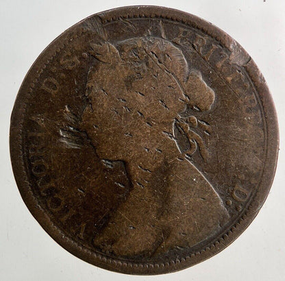 1891 Victoria Half-Penny Coin | Fair Grade