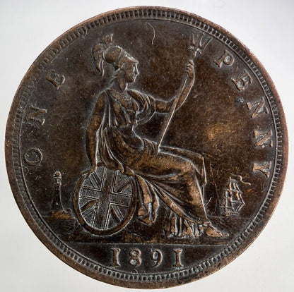 1891 Victoria One Penny Coin | Very High Grade