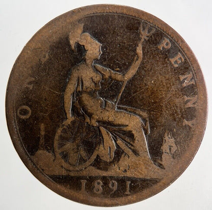 1891 Victoria One Penny Coin | Collectable Grade