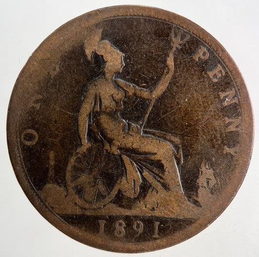 1891 Victoria One Penny Coin | Collectable Grade