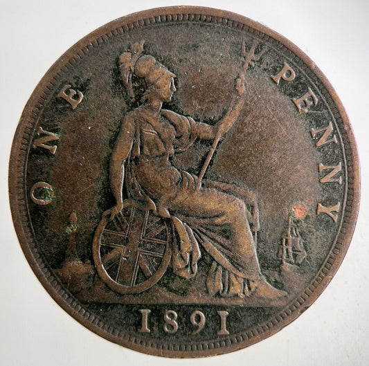 1891 Victoria One Penny Coin | Fine Collectable Grade