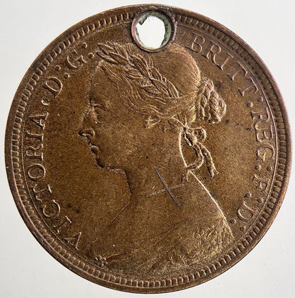 1891 Victoria Half-Penny Coin | Very Fine Grade | a9475