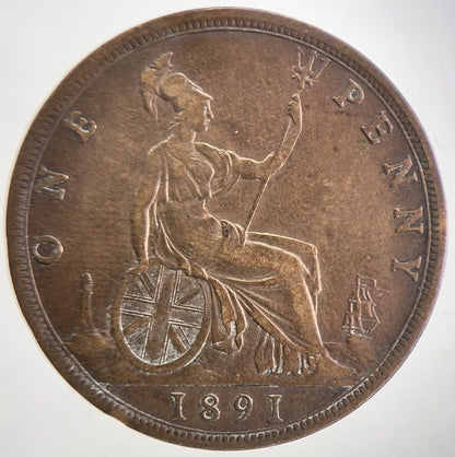 1891 Victoria One Penny Coin | Fine Collectable Grade