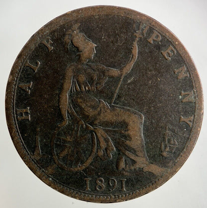 1891 Victoria Half-Penny Coin | Fine Collectable Grade