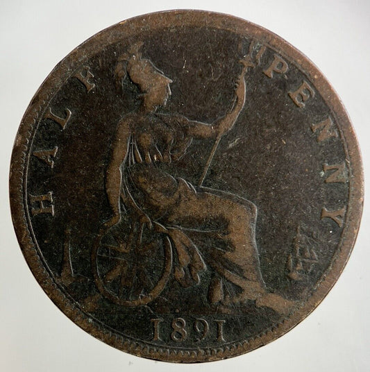 1891 Victoria Half-Penny Coin | Fine Collectable Grade