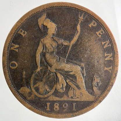 1891 Victoria One Penny Coin | Collectable Grade