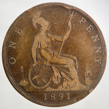 1891 Victoria One Penny Coin | Collectable Grade