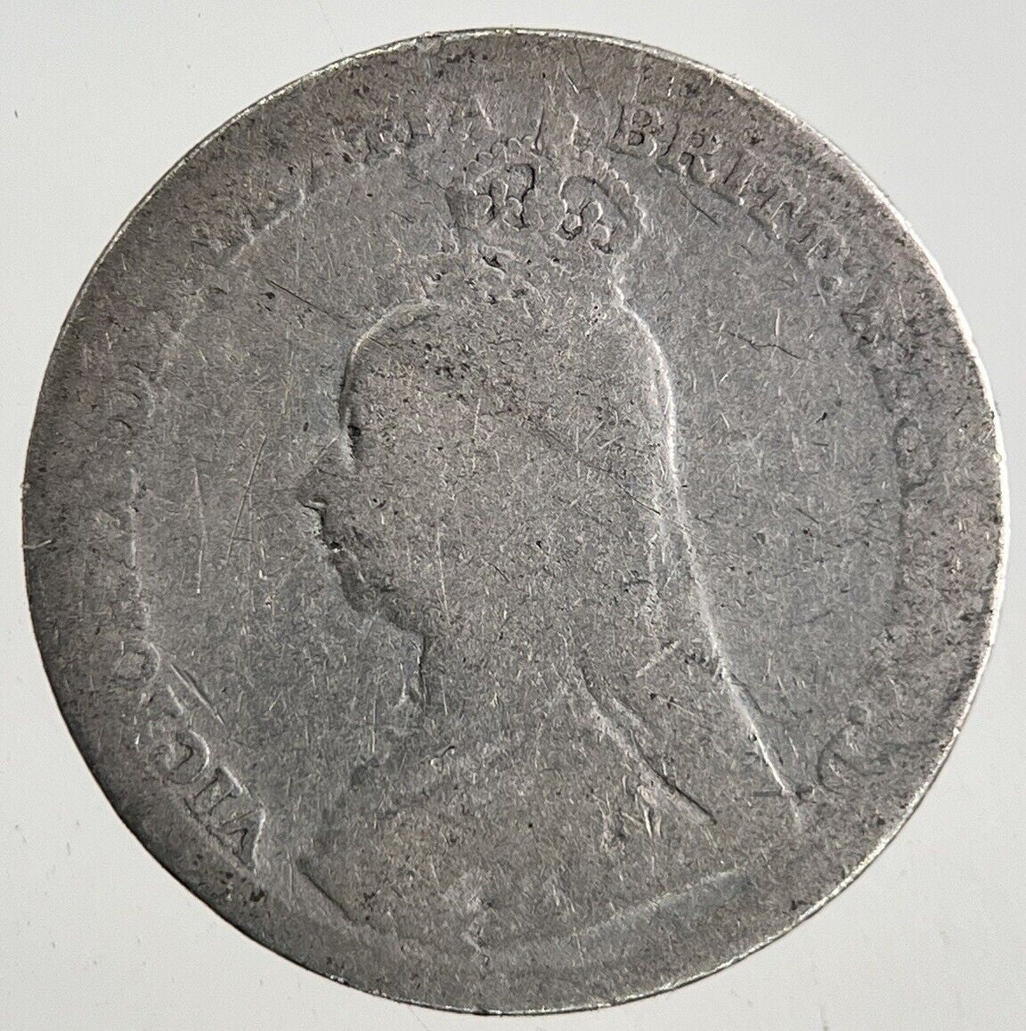 1891 Victoria Silver Threepence Coin | Worn Grade