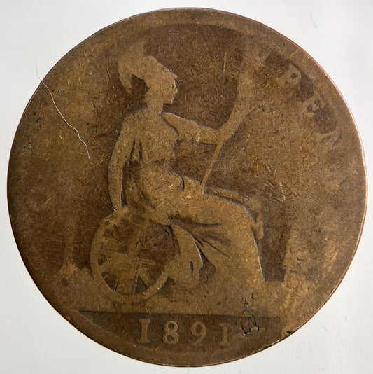 1891 Victoria One Penny Coin | Collectable Grade