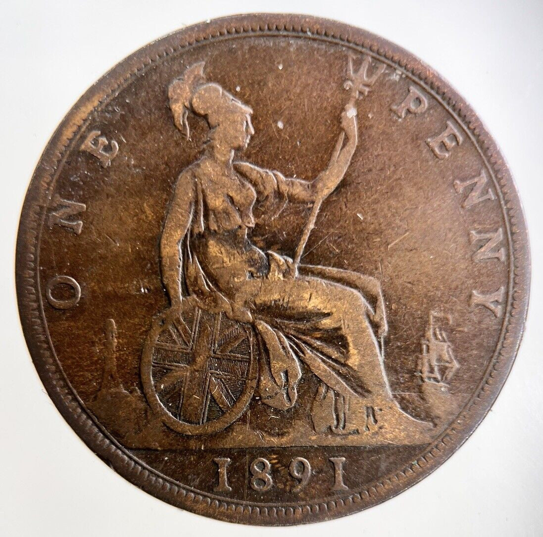 1891 Victoria One Penny Coin | Fine Collectable Grade