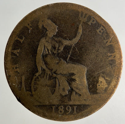 1891 Victoria Half-Penny Coin | Collectable Grade
