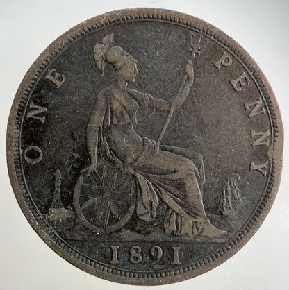 1891 Victoria One Penny Coin | Fine Collectable Grade