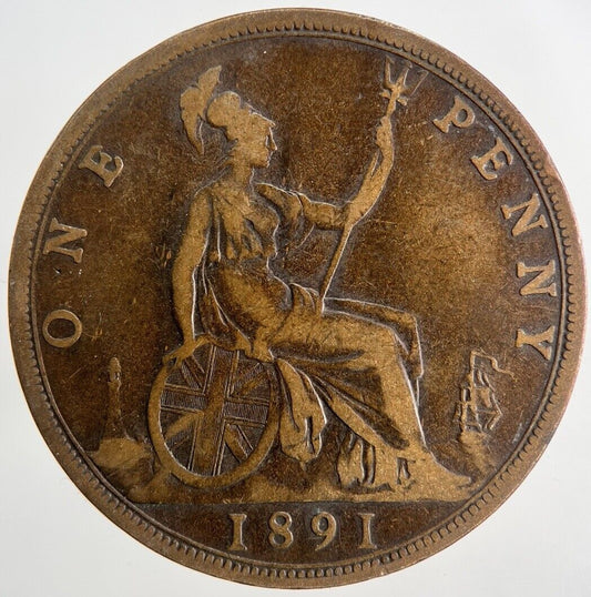 1891 Victoria One Penny Coin | Fine Collectable Grade