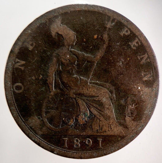 1891 Victoria One Penny Coin | Collectable Grade