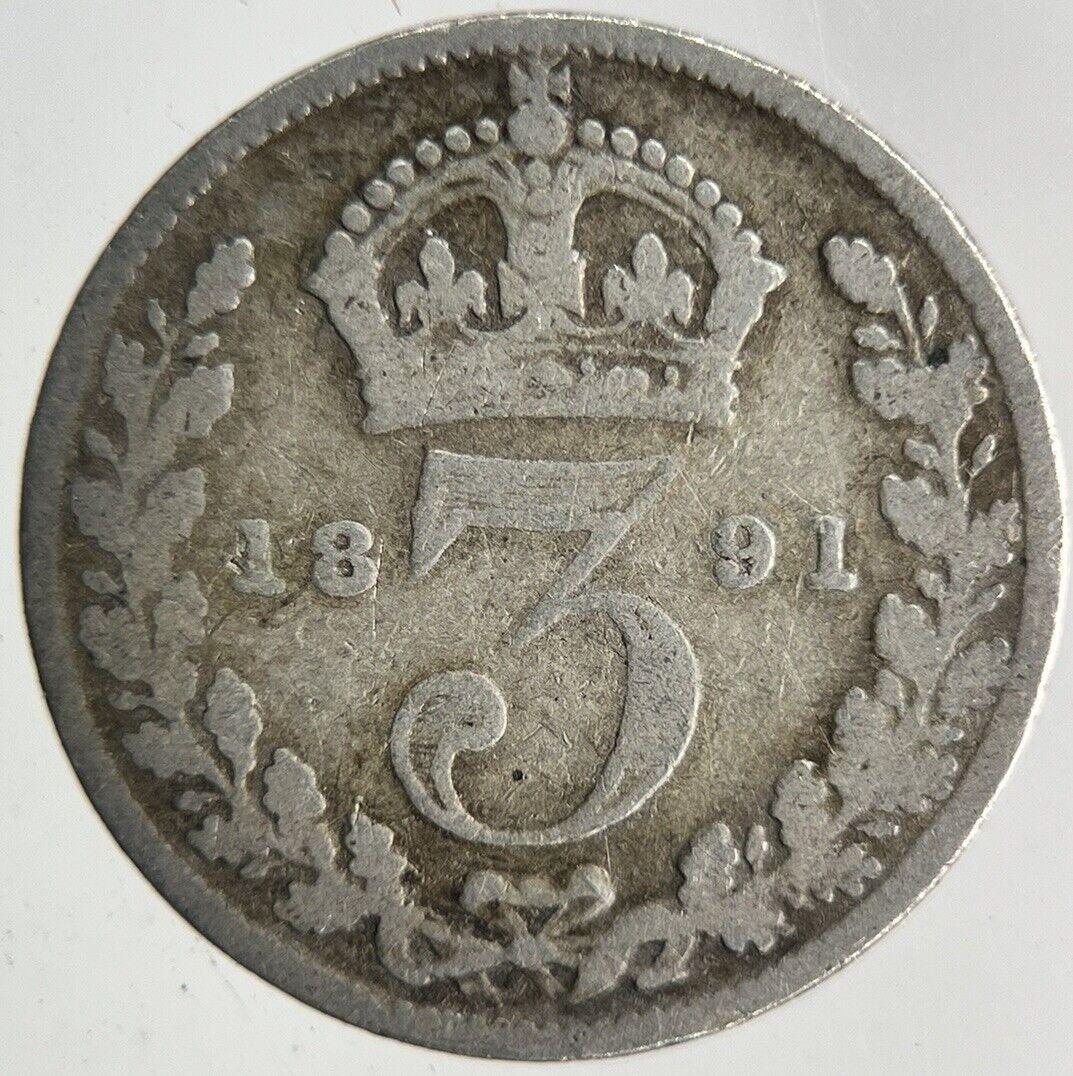 1891 Victoria Threepence Silver Coin | Fine Collectable Grade