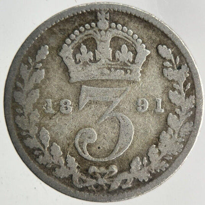 1891 Victoria Threepence Silver Coin | Fine Collectable Grade