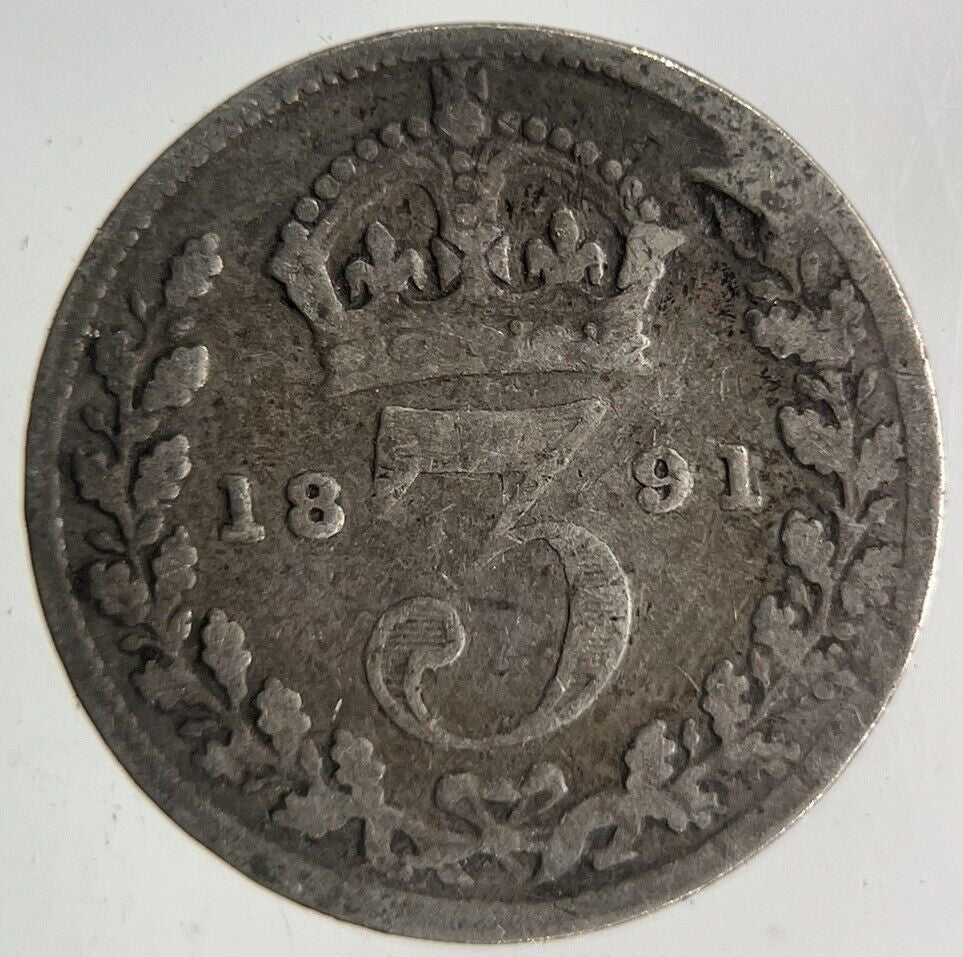 1891 Victoria Threepence Silver Coin | Fine Collectable Grade