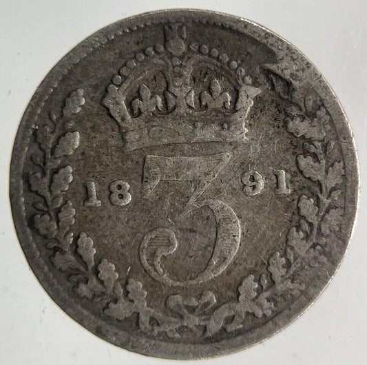 1891 Victoria Threepence Silver Coin | Fine Collectable Grade