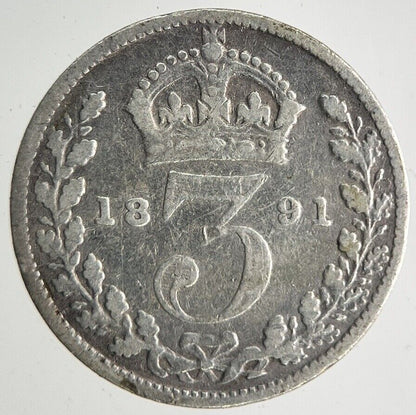 1891 Victoria Threepence Silver Coin | Collectable Grade