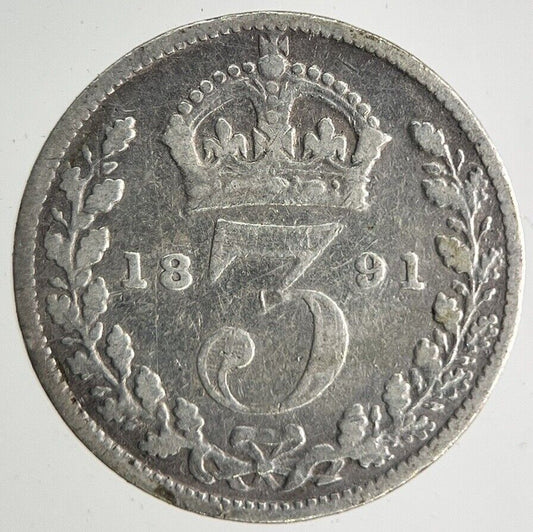 1891 Victoria Threepence Silver Coin | Collectable Grade