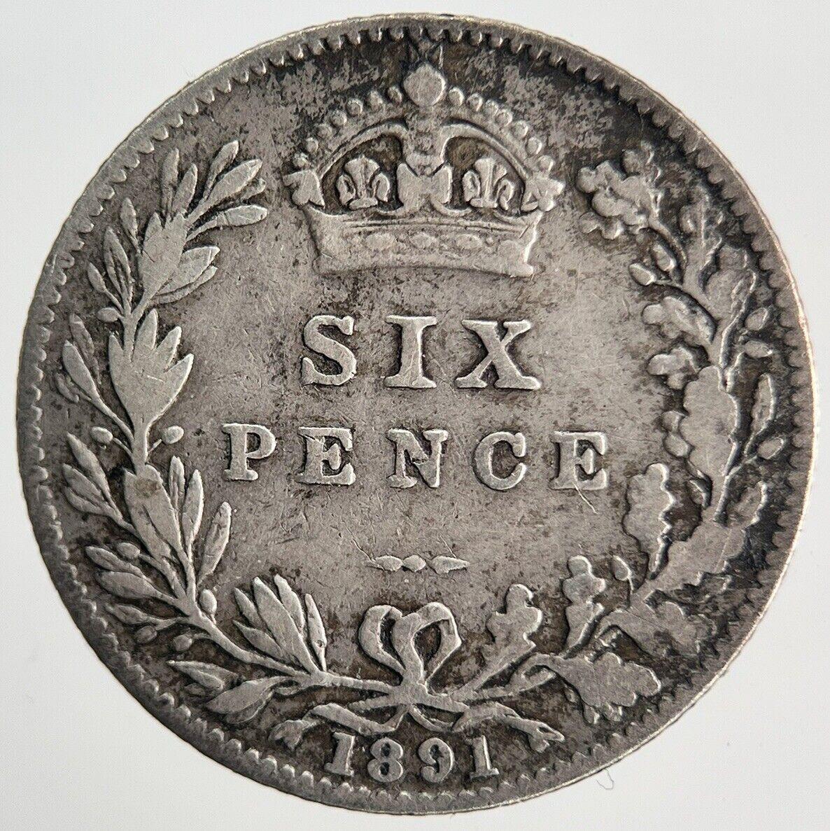 1891 Victoria Sixpence Silver Coin | Fine Collectable Grade | a1300