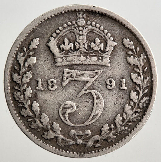 1891 Victoria Threepence Silver Coin | Collectable Grade | a3036
