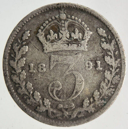1891 Victoria Threepence Silver Coin | Fine Collectable Grade