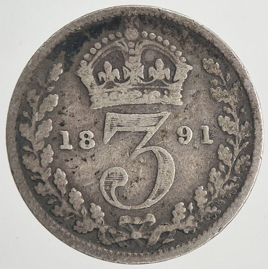 1891 Victoria Threepence Silver Coin | Collectable Grade | a6756