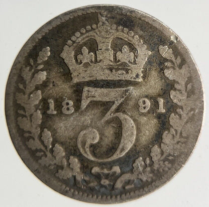 1891 Victoria Threepence Silver Coin | Collectable Grade