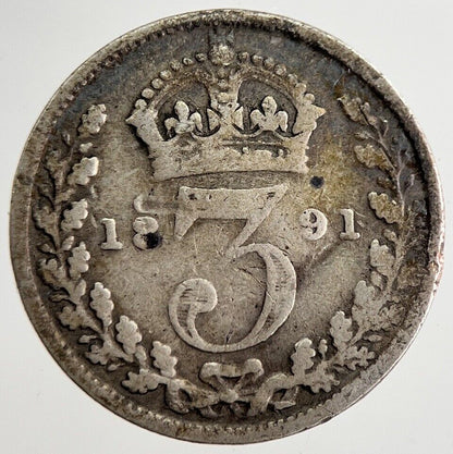 1891 Victoria Threepence Silver Coin | Collectable Grade | a8855