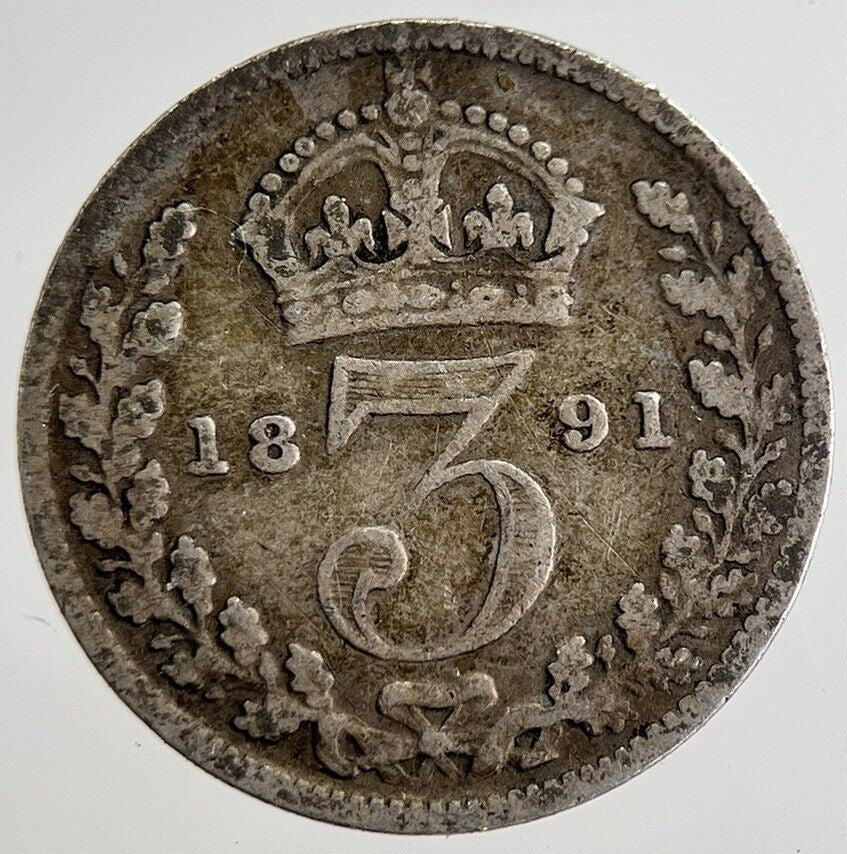 1891 Victoria Threepence Silver Coin | Collectable Grade | a8854