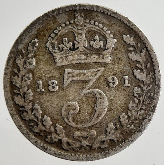 1891 Victoria Threepence Silver Coin | Collectable Grade | a8854
