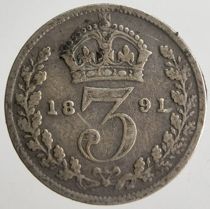 1891 Victoria Threepence Silver Coin | Collectable Grade | a4545