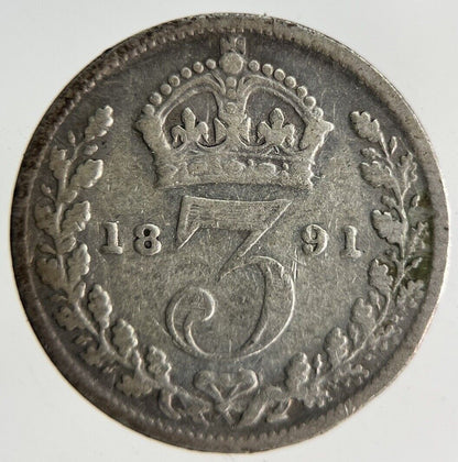 1891 Victoria Threepence Silver Coin | Collectable Grade