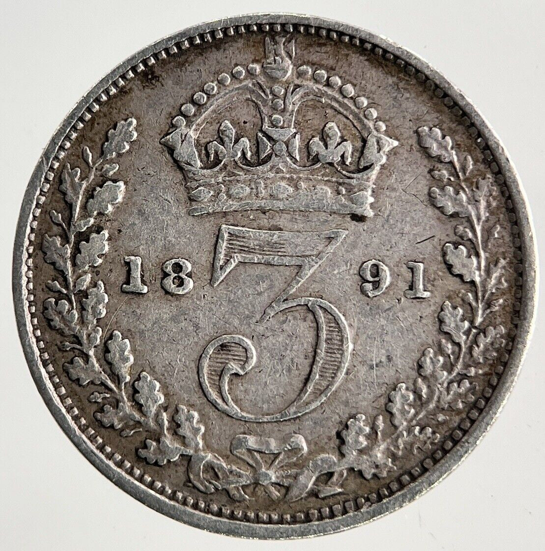 1891 Victoria Threepence Silver Coin | Fine Collectable Grade