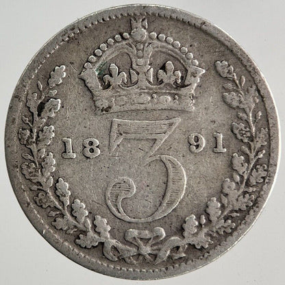 1891 Victoria Threepence Silver Coin | Collectable Grade
