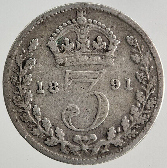 1891 Victoria Threepence Silver Coin | Collectable Grade