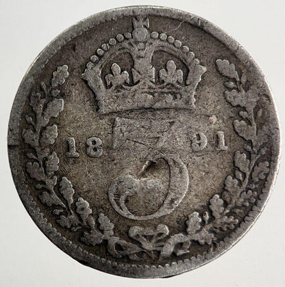 1891 Victoria Threepence Silver Coin | Collectable Grade