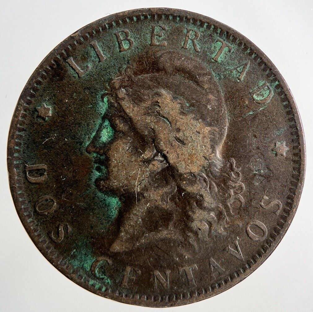 1892 Argentina 2 Dos Centavos Coin | Fine Collectable Grade