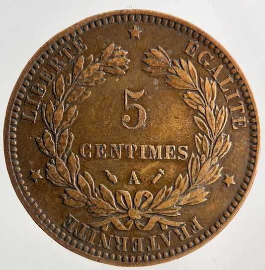 1892 France 5 Centimes Coin | Fine Collectable Grade