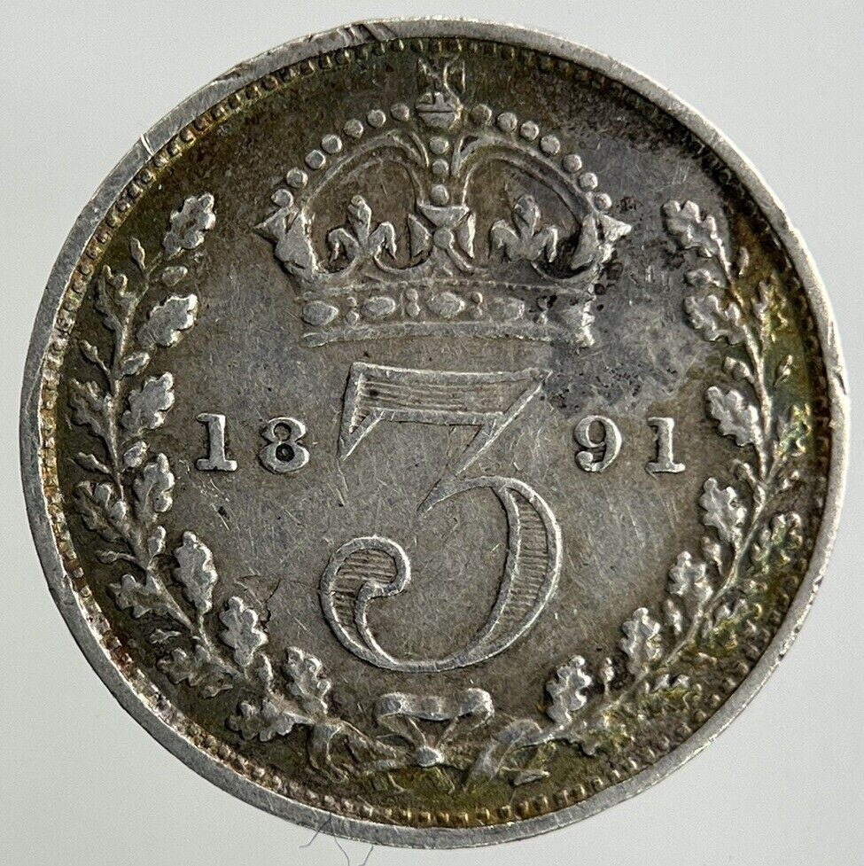 1891 Victoria Threepence Silver Coin | Very High Grade