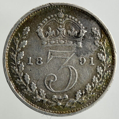 1891 Victoria Threepence Silver Coin | Very High Grade