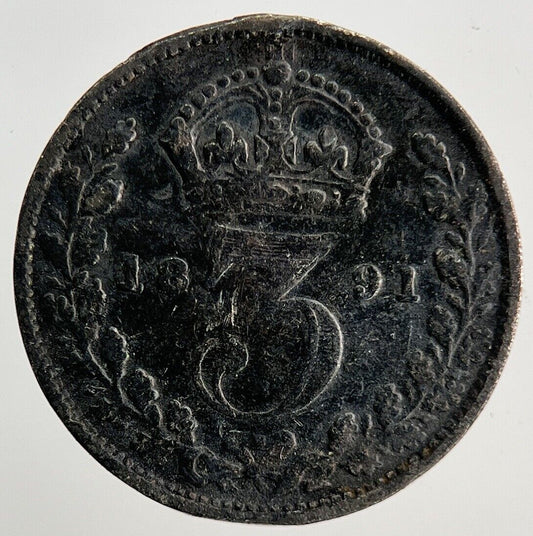 1891 Victoria Threepence Silver Coin | Fine Collectable Grade