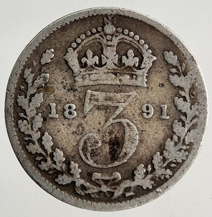 1891 Victoria Threepence Silver Coin | Collectable Grade