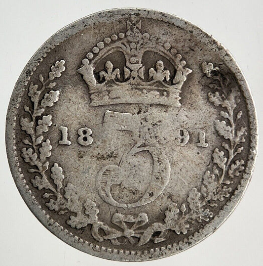 1891 Victoria Threepence Silver Coin | Collectable Grade