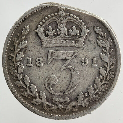1891 Victoria Threepence Silver Coin | Collectable Grade