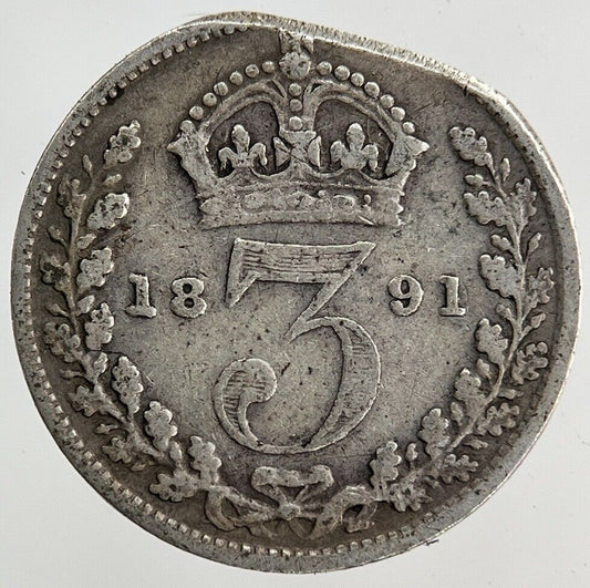 1891 Victoria Threepence Silver Coin | Collectable Grade