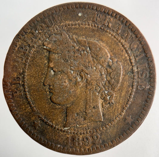 1892 France 10 Centimes Coin | Collectable Grade