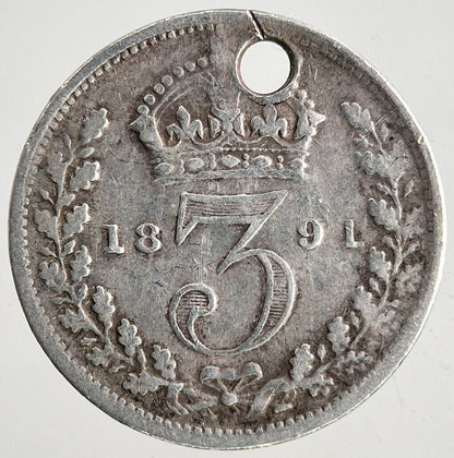 1891 Victoria Threepence Silver Coin | Collectable Grade