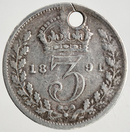 1891 Victoria Threepence Silver Coin | Collectable Grade